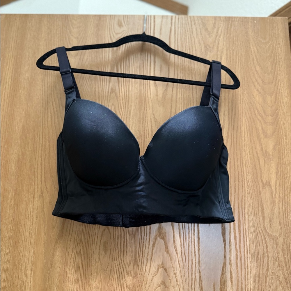 Black Plunge T-Shirt Bra with Adjustable Straps